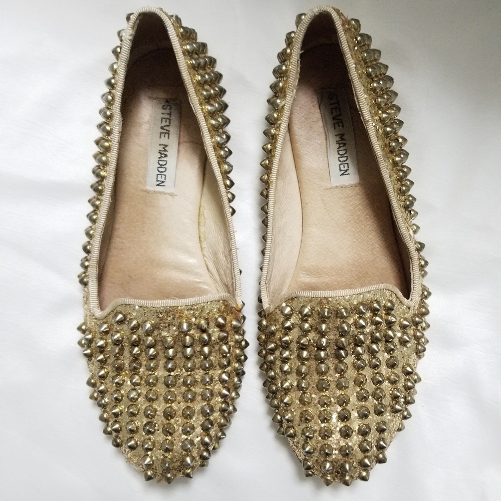 Steve madden studly gold flats